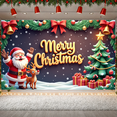 thumbnail image 6 of Santa Claus Design Merry Christmas Banner Reindeer Pattern Xmas Display Christmas Tree Decor Gift Box Elements Christmas Backdrop for Christmas Party Holiday Decoration Family Gathering, 6 of 9