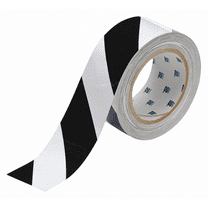 Brady Floor Marking Tape 2 in x 100 ft Black White Striped Polyester ToughStripe Indoor Safety