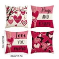 thumbnail image 3 of Kugisaki Valentines Day Decor-Throw Pillow Covers 18x18 in Set of 4,Valentine Pillow Case with Red Heart for Large Couch Sofa Home Holiday Decorations, 3 of 6