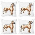 thumbnail image 1 of Dog Lover Throw Pillow Cushion Case Pack of 4, Creative Illustration of German Mastiff Dog, Modern Accent Double-Sided Print, 4 Sizes, Caramel Peach, by Ambesonne, 1 of 2