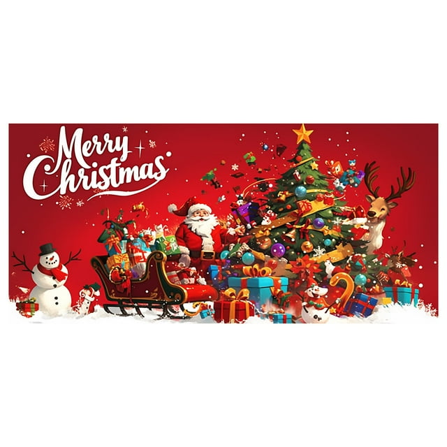 BotaniNest Snowman Garage Door Banner Merry Garage Door Hanging