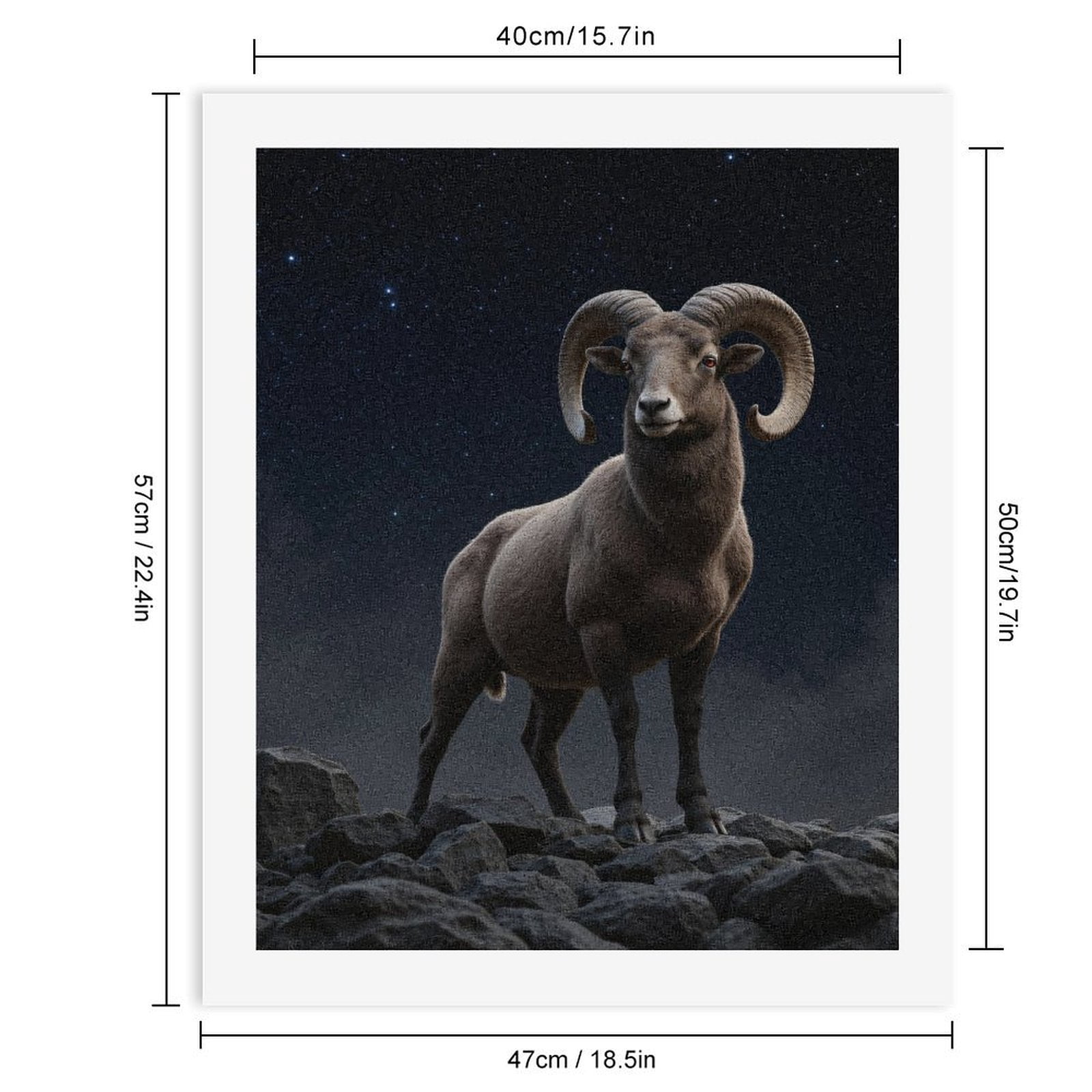 Paint by Numbers Kit for Adults, Ram Standing Majestic Night Sky Paint by Numbers, Easy Paint by Numbers Kit for Adults Beginner, DIY Adult Paint by Number Kits on Canvas, Home Decor