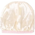 thumbnail image 2 of Womens Satin Lined Knit Beanie Hat Winter Warm Cuffed Knitted Silk Lining Hat Soft Stretch Cable Skull Cap, 2 of 4