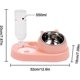 thumbnail image 3 of Pink stainless steel cat food and water bowl set for pets, 3 of 5