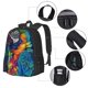 thumbnail image 2 of Fotbe Vibrant Rainbow Parrot Fantasy Mochila para Hombre y Mujer - Tela Oxford 600D Resistente - Mochila Impermeable de Gran Capacidad para Escuela, Viajes y Senderismo, 2 of 6