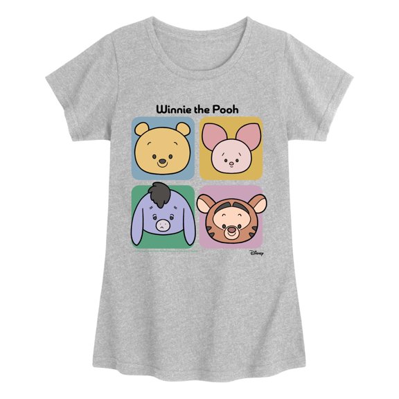 Winnie the Pooh - Character Squares - Youth Girls Fitted Short Sleeve T-Shirt