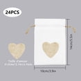 thumbnail image 2 of 24pccs Heart Pattern Bags In Jute Canvas Pockets 10*14cm, For Jewelry Boxes Wedding(white), 2 of 5