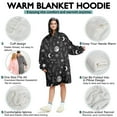 thumbnail image 5 of Wearable Oversized Blanket,Black White Moon Leaf Eye Star Pattern Wearable Blanket Hoodie for Adults,Cozy Hooded Blankets with Super Pockets,Super Warm Fuzzy Pullover for Women & Men, 5 of 6