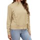 thumbnail image 1 of Gibobby Suéter elegante Sexy de cuello Rojoondo para mujer, suéter de manga larga, prendas de punto informales con encaje Floral para otoño e invierno (Beige, M), 1 of 3