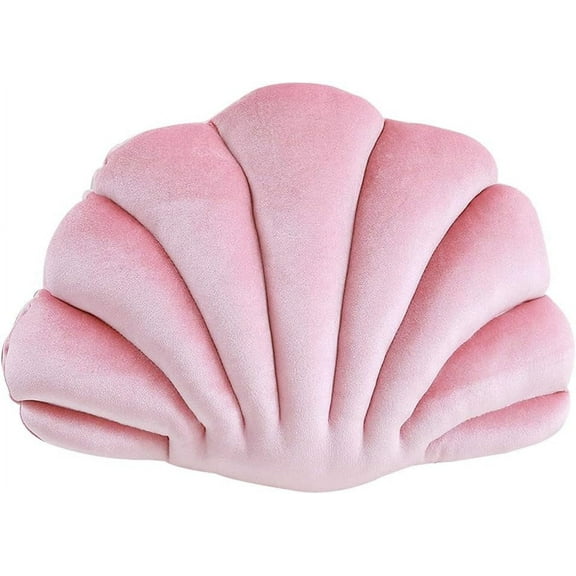 Seashell Decorative Pillow, Velvet Seashell Shaped Throw Pillow Decorative Pillows for Bed Couch Home Office Decor (Pink, Small(12.8*10in 0.3kg))