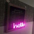 thumbnail image 2 of Neon Hello Light, Led Hello Neon Word Sign Letras de neón Light Art Luces decorativas, Marquee Signs, Fiesta de cumpleaños, Habitación para niños, Sala de estar (rosa Hello. Afortunado Sencillez, 2 of 4