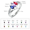 thumbnail image 2 of 925 Sterling Silver Personalized Promise Engagement Rings with 3 Simulated Birthstones Customized 2 Names for Women, 2 of 5