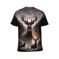 thumbnail image 2 of LAOLIUSN Men’s Deer Hunting T-Shirt, Big Buck Forest Wildlife Graphic Tee, 3D All Over Print Short Sleeve Crewneck,XL, 2 of 7