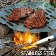 thumbnail image 3 of Cheers.US BBQ Grill Pan Baking Tray 304 Stainless Steel Cooking Smokeless Folding Hexagonal Grilled Barbecue Griddle Plate for Outdoor Home Kitchen Roasting Camping BBQ, 3 of 7