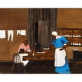 thumbnail image 2 of Horace Pippin 18x15 Gold Ornate Wood Frame and Double Matted Museum Art Print Titled - Supper Time (1940), 2 of 4