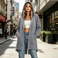 thumbnail image 6 of Full Zip Hoodie Jacket Women Oversized Long Sweatshirt Coat with Pockets Casual Drawstring Outerwear, 6 of 8