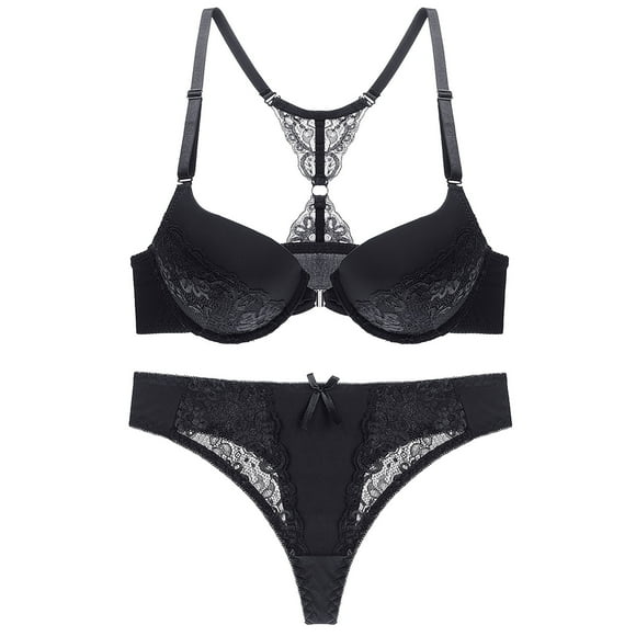 Tnhcpk Shapewear Underwear Fashion Women with Steel Rings Print Sexy Lace Underwear Ladies Lntimates Set Lingerie Sets Chemise for Women Sleepwear Underclothes Panties for Women Black