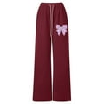 thumbnail image 4 of Kids Girls Sweatpants Bow Tie Wide Leg Sweatpants Drawstring with Pockets Sweatpants Clothes 4-5 Years Girls, 4 of 5