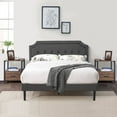 thumbnail image 1 of VECELO 3-Piece Bedroom Sets Upholstered Platform Bed Frame and 2 Nightstand, 1 of 7