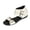 Beige, variant on Buckle Strap Wedge Sandals, Women's Suede Chunky Heel High-Top Sandals Elegant Square Open Toe Adjustable Buckle Invisible Height Increasing Block Heel Roman Sandals for Summer Beach Travel, Black 7