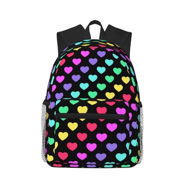 Balery Rainbow Hearts Mochila para Mujeres y Hombres, Mochila Ligera Casual para Viajes, Mochila Clásica Básica para la Universidad