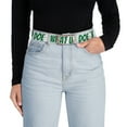 thumbnail image 3 of What Up Doe White Belt Green Letters by Bougie Trash 50" one size fits most, 3 of 3