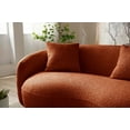 thumbnail image 4 of Mid Century Modern Boucle Curved Sofa - Orange, Comfortable & Stylish, 4 of 10