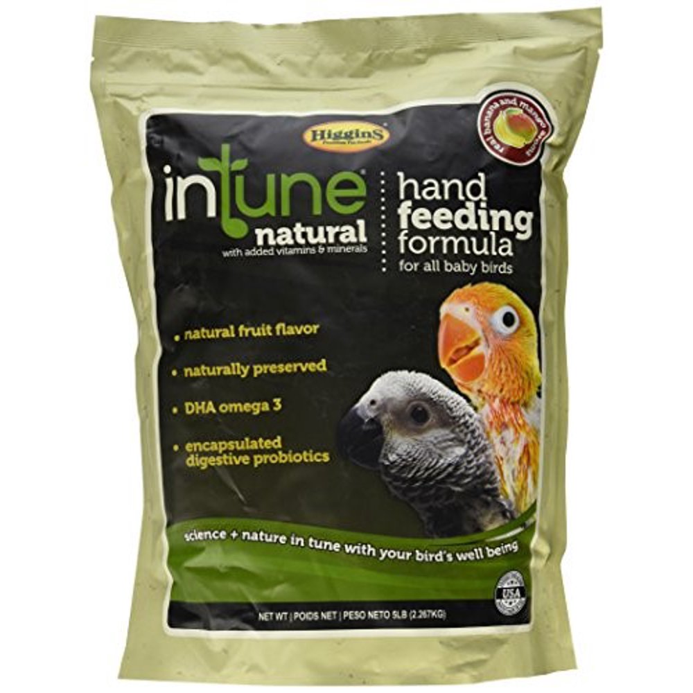 Higgins Intune Natural Hand Feeding Regular Formula Bird Food, 5 Lb