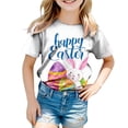 thumbnail image 4 of UngA Easter Shirt Toddler Girl Bunny Kids Graphic Tees Summer Short Sleeve Tops Funny Rabbit Girls T Shirts (White,2-3 Years), 4 of 6