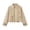 #Khaki 1, variant on Vynhevius Women Jacket Solid Lapel Button Cropped Long Sleeve Casual Outerwear Top