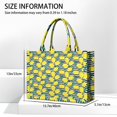 thumbnail image 3 of Large Capacity Tote Bag,Yellow Lemon Fruit Leaves BlackWhite Pattern Handbag Fashion Luxury Tote Bag,15.7"x13"x 5.1" Inches,Laptop Compatible, 3 of 6