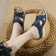 thumbnail image 6 of CAICJ98 Womans Sandles Summer Fashion Casual Wedges Open Toe Floor Empty Dress Sandals On The Beach To Wear Sandals Blue,7.5, 6 of 7