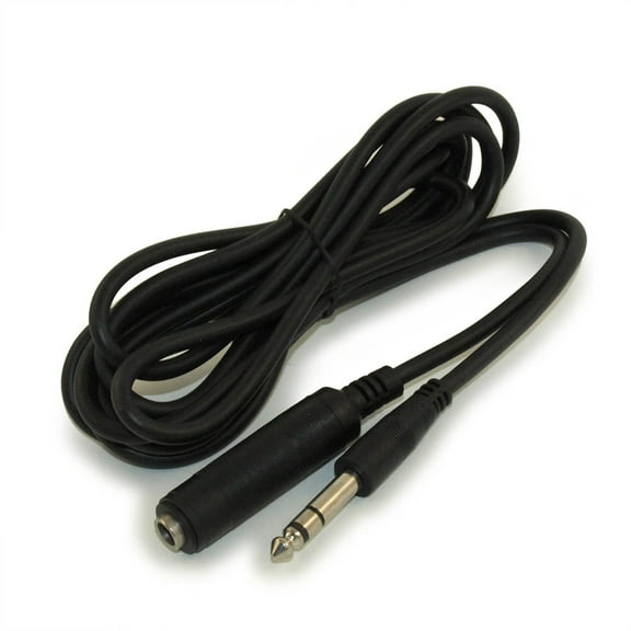 10ft 1/4" Stereo EXTENSION Cable, Male to Female, 28AWG, Nickel Plated