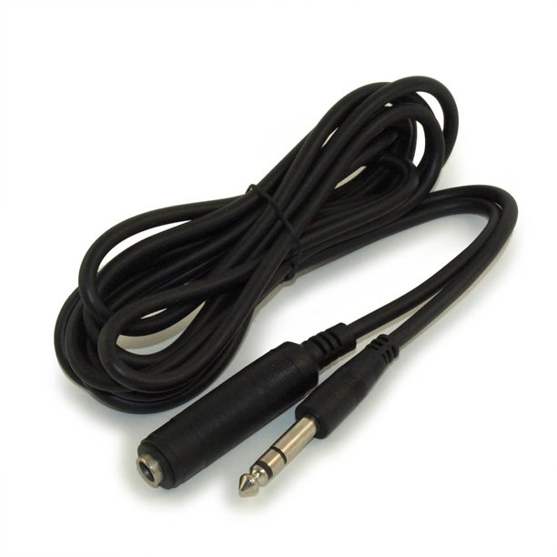 10ft 1/4" Stereo EXTENSION Cable, Male to Female, 28AWG, Nickel Plated