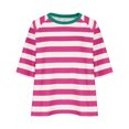 thumbnail image 3 of Raeneomay 3/4 Length Sleeve Oversized T Shirts Women's Fashion Top Striped Knitted T-Shirt Loose Fitting T-Shirt, 3 of 3