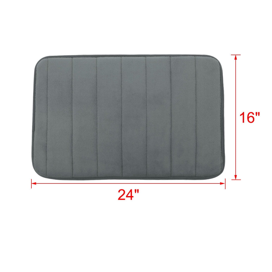 Unique Bargains 2-Piece Memory Foam Non-slip Floor Rug 24" x 16" Dark Gray