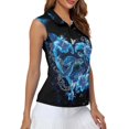 thumbnail image 2 of Chririnla Blue Sea Turtle Womens Golf Shirt Sleeveless Tennis Collared Top Hibiscus Summer Quick Drying Golf Tee Athletic Clothes for Ladies, 2 of 7