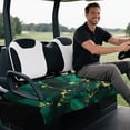 thumbnail image 4 of Bulopur Green Marble Golf Cart Seat Covers for 2-Person Seats Universal Golf Cart Seat Blanket Compatible with EZGO, Yamaha, Club Car, 4 of 8