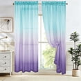 thumbnail image 4 of Two-Tone Gradient Sheer Curtains With Rod-Through Designs Stylish Concise Curtains Breathable Sheer Curtains For Bedrooms And Living Rooms, 4 of 6