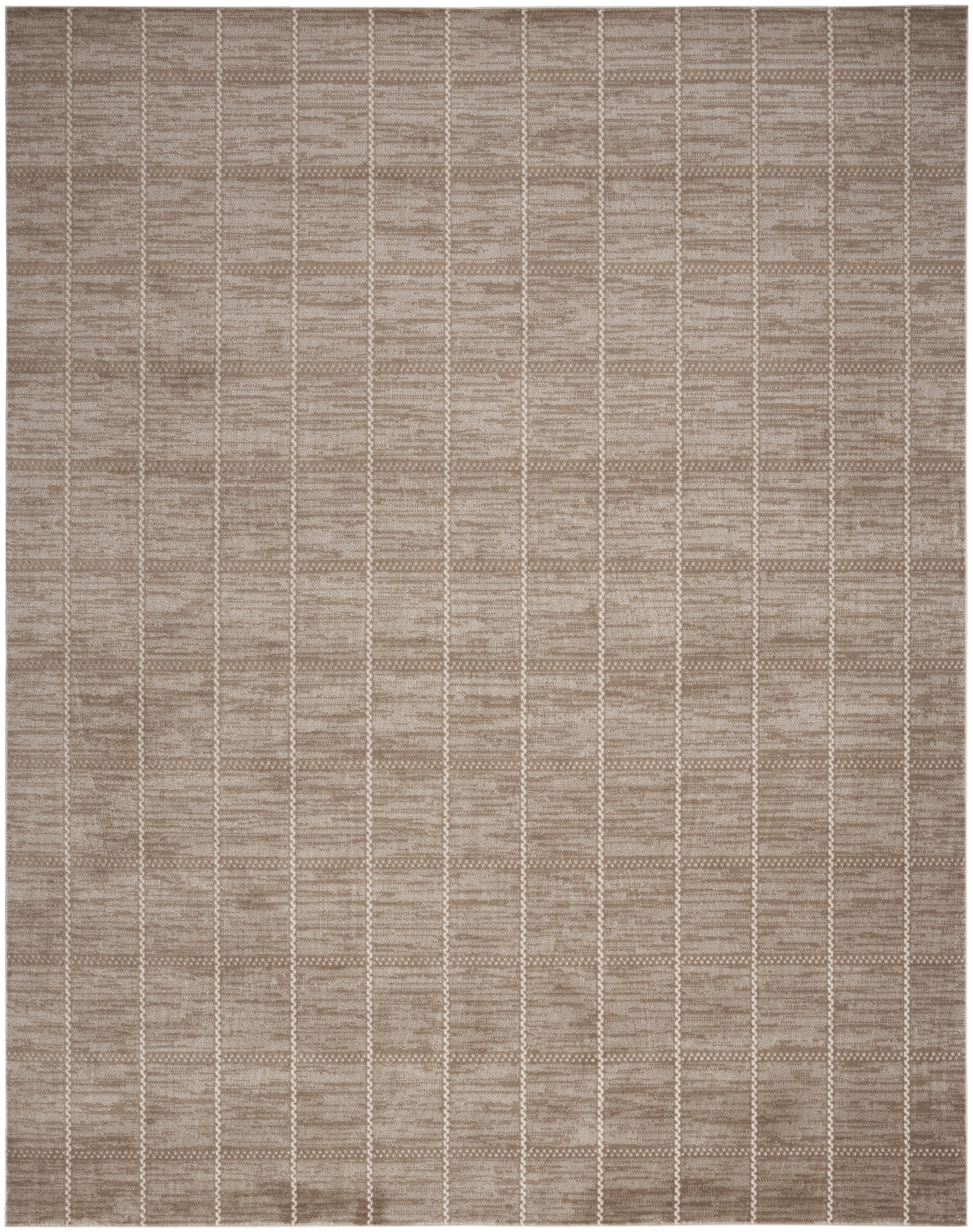 Nourison Serenity Home Geometric Mocha Ivory 9' x 12' Area Rug (9x12)