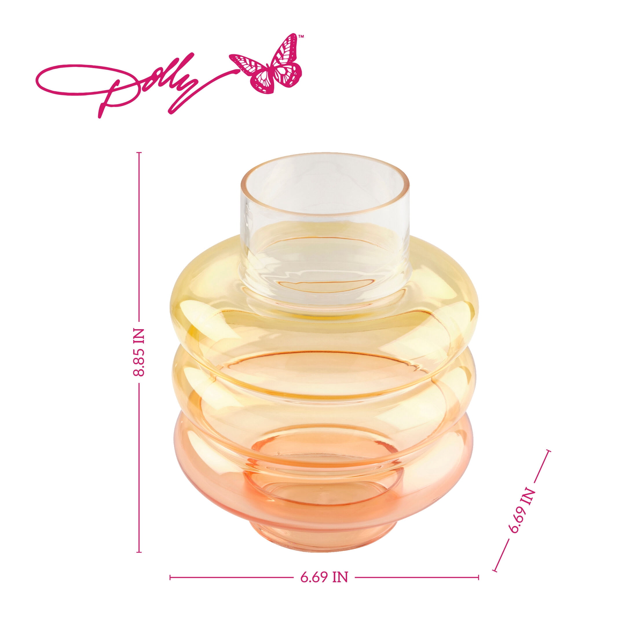 Dolly Parton 8.85 in 2-Tone Colored Vase