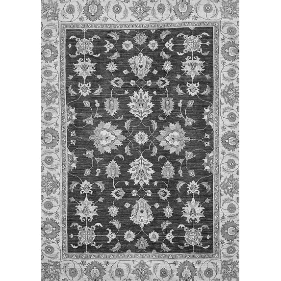 Ahgly Company Indoor Rectangle Oriental Gray Traditional Area Rugs, 5' x 7'