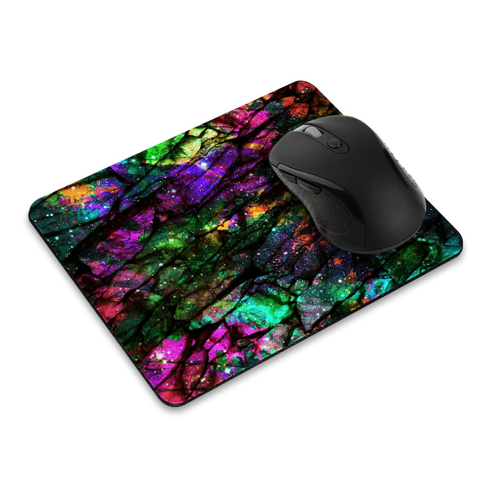 FINCIBO Rectangle Standard Mouse Pad, Non-Slip Mouse Pad for Home, Office, and Gaming Desk, Purple Green Galaxy Marble
