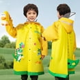 thumbnail image 2 of Yuncity Rain Coats For Girls Boys Rain Poncho Lightweight Hooded Rainwear Kids Outdoor Play Rain Gear Children 3-13 Years Waterproof Raincoat 9-11 Years, 2 of 3