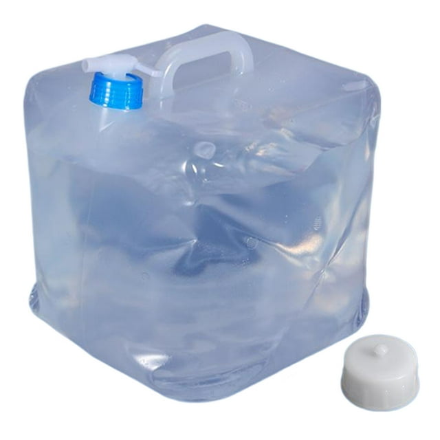 Wosthever Contenedor de agua esencial para acampar al aire libre de 20 litros con grifo. Cubo plegable. Kits de desorden para acampar 15L