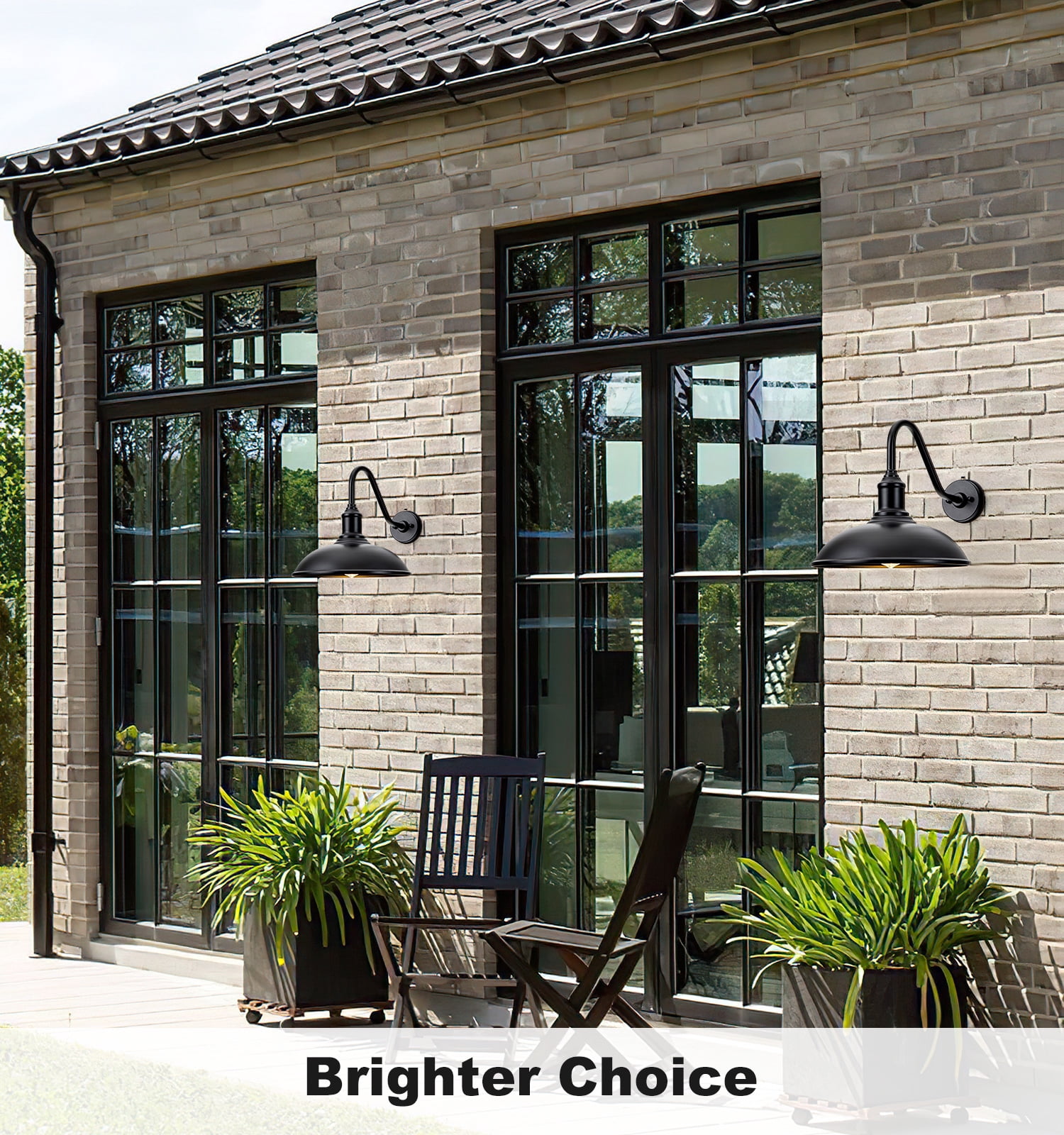 FORMAIMI 15" Black Dusk to Dawn Outdoor Wall Lights,  Gooseneck Barn Light forPatio,Garage