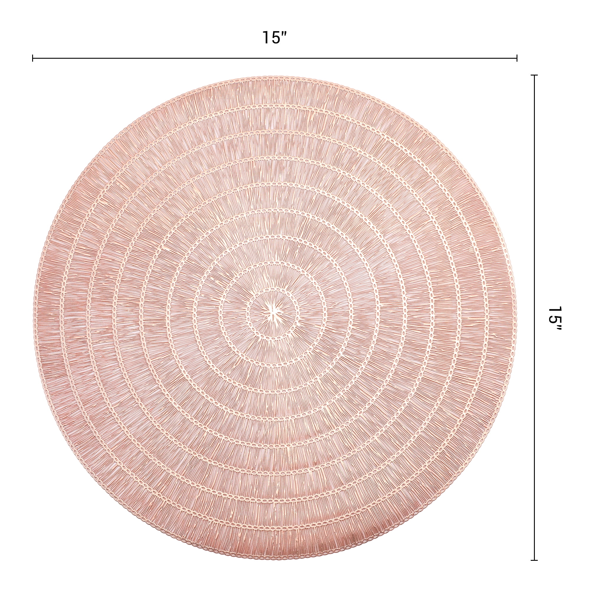 Unique Bargains Set of 6 Rustic Woven Placemats for Dining Table Decor Indoor Rose Gold
