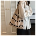 thumbnail image 3 of Noyal Womens Crochet Tote Bag Cute Heart Pattern Shoulder Commute Bag Y2k Knit Hobo Bags Purse Shopping Summer Beach Handbag, 3 of 5
