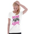 thumbnail image 4 of No One Fights Alone Breast Cancer Womens Slim Fit Graphic Tee Brisco Brands X, 4 of 5