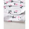 thumbnail image 5 of Infant Baby Girl Clothes Print Romper + Bear Style Suspender Pants + Headband Outfit Set Pink 0-3 Months, 5 of 7